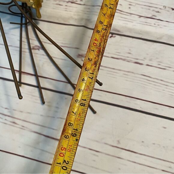 2 Vintage Homco Gold Tone Metal Rose and Leaf Wall Hanging Spray - Picture 7 of 7